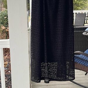 Elegant Black Lace Maxi Skirt
